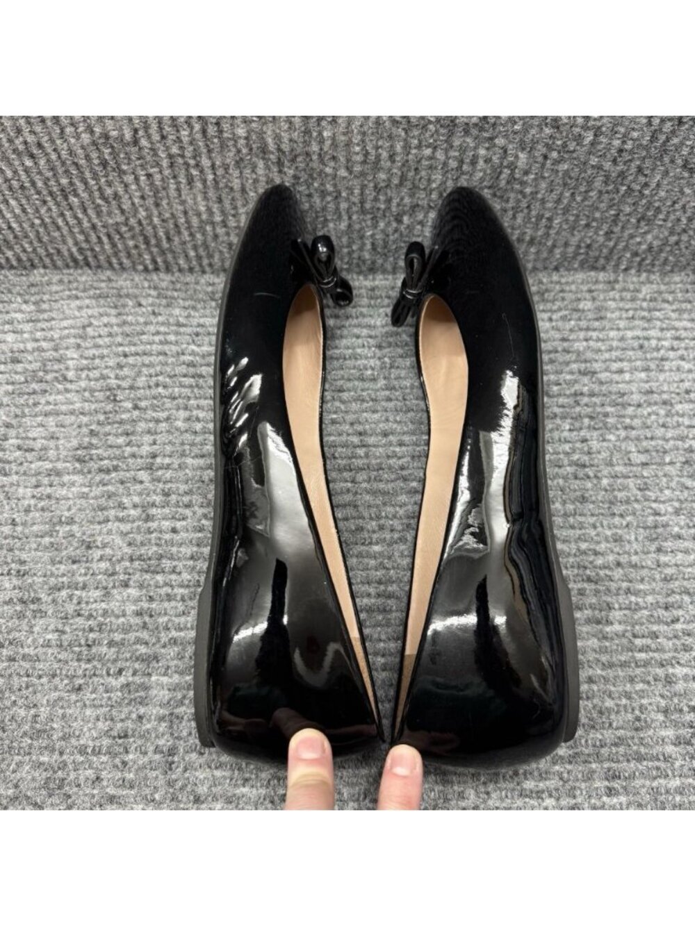 Kate Spade Kiersten Bow Ballet Flats Womens 9.5 Black Patent Leather Shoes - Picture 8 of 12